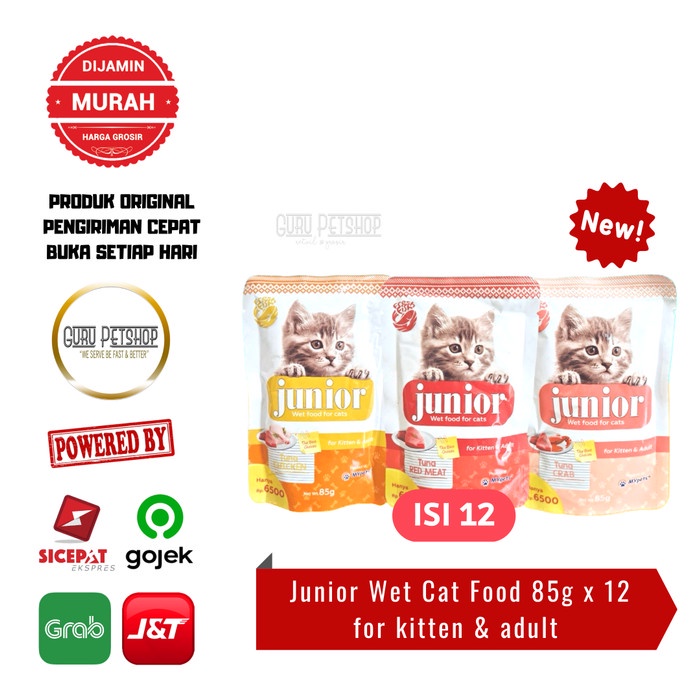 Junior Pouch 85g All Stage 1Dus isi12 Makanan Basah Kucing Wet Catfood