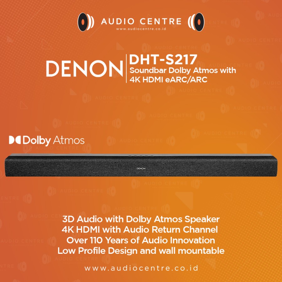 Denon DHT-S217 DHTS 217 DHT S217 Soundbar Dolby Atmos with HDMI eARC