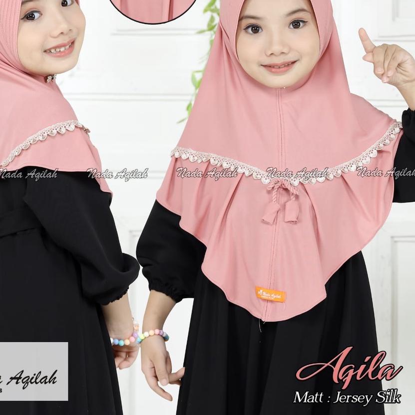 ☺ PROMO Jilbab Hijab Kerudung Bergo Instan Anak Perempuan SD TK Renda Aqila Original By NQ Hijab Pre