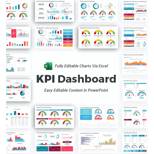 

NS KPI Dashboard PowerPoint Template Diagrams | PPT Edit