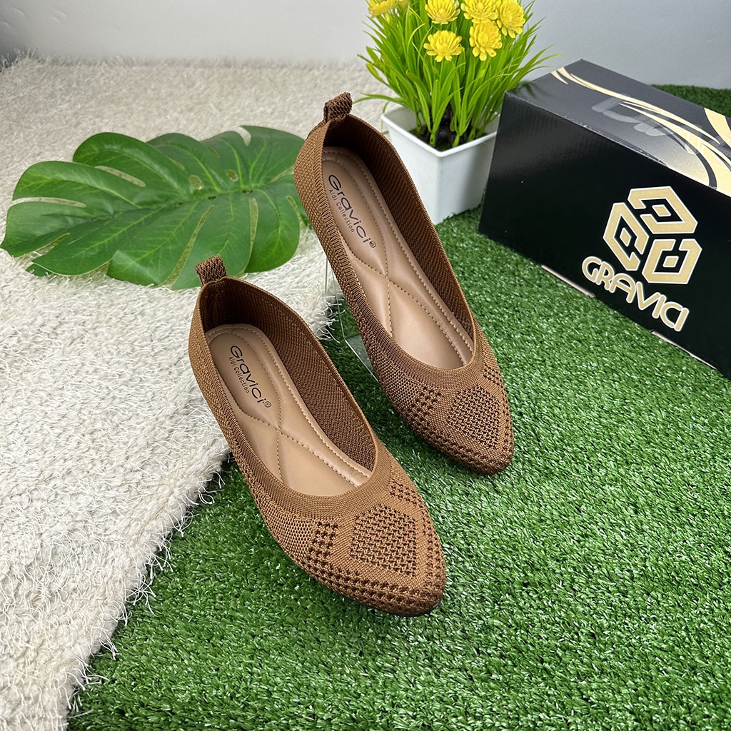 GRAVICI - Sepatu Flat Rajut Import Wanita Elegan DO-06