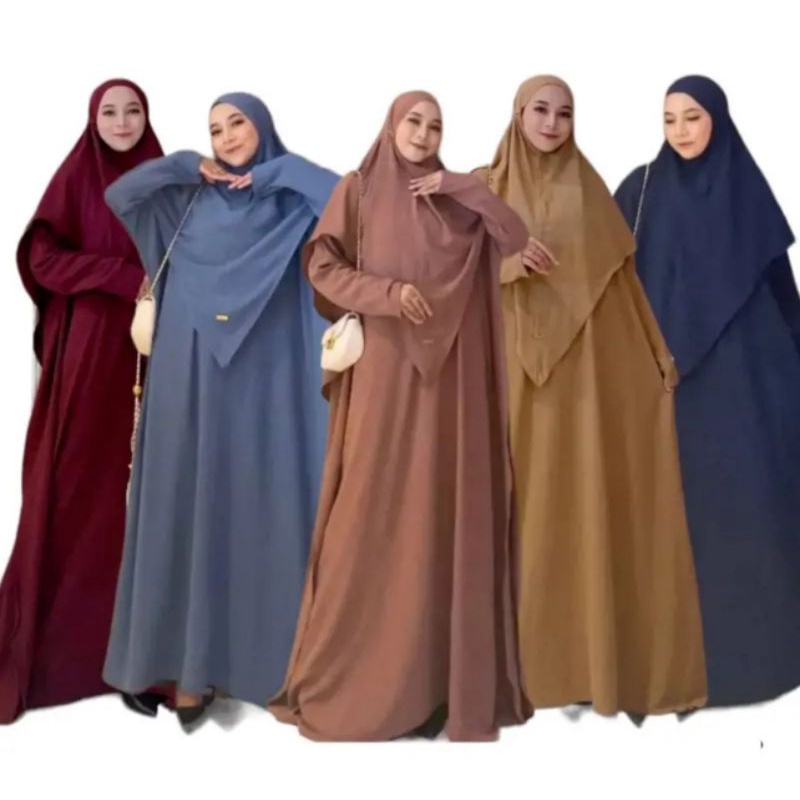 ORI berlabel / Set Kerudung+gamis / Hasanah syar'i set / KAFTAN ABAYA ALMINETHA aku karissa oversize