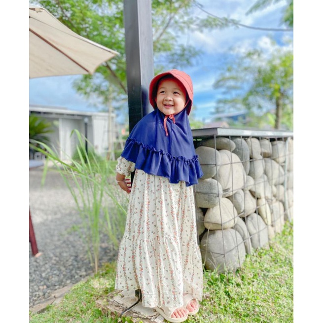 Gamis Ayna set jilbab | gamis anak perempuan 3-7th