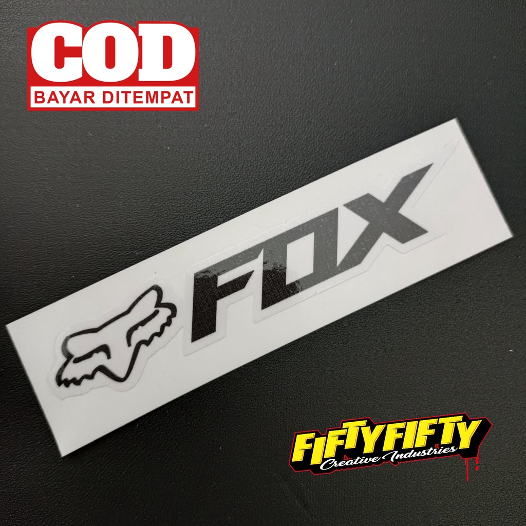 Stiker Print Cut FOX Stiker Printing Laminasi Glossy Stiker Motor Mobil Helm Sudah Membentuk Pola Desain