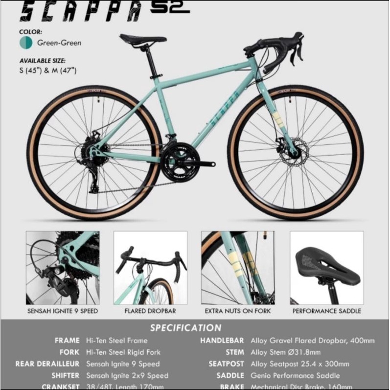 Sepeda Balap Genio Scappa S2 Gravel 700C Roadbike