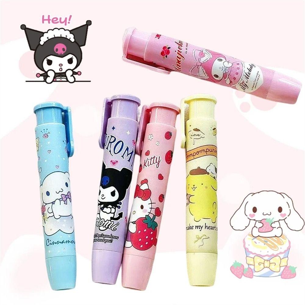 Quinton Pressing Eraser Alat Tulis Anime Kuromi Mymelody Cinnamoroll Pen Shape Pen Type Eraser