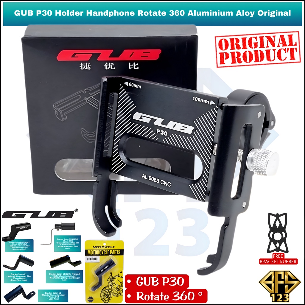 GUB P30 Original Holder Handphone Dudukan Ponsel Aluminium Aloy