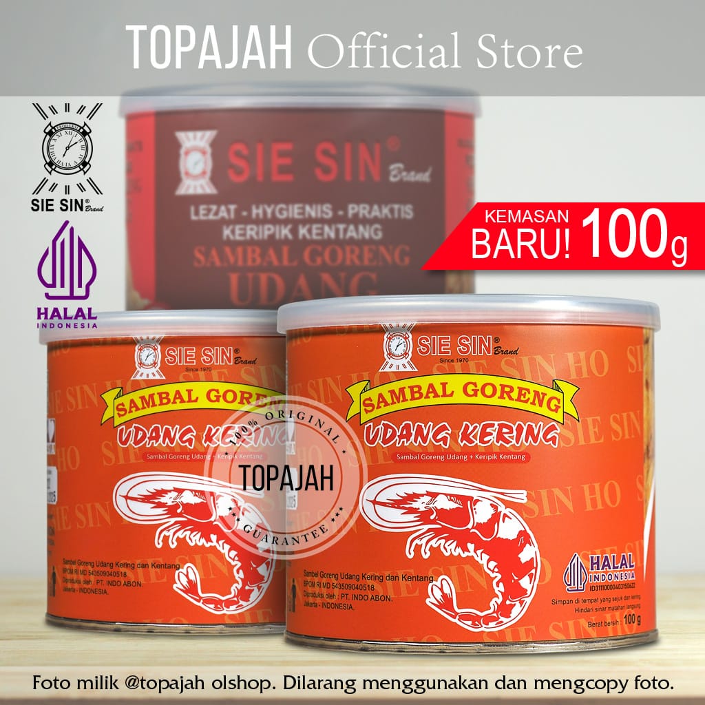 

Keripik kentang Sambal goreng udang “SIE SIN” mini can 100gr HALAL