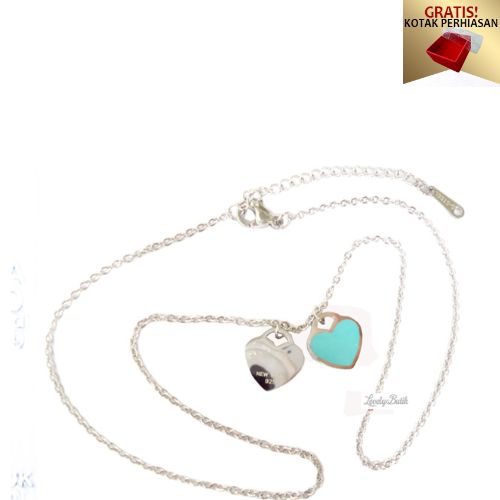 Kalung Titanium Anti Karat Kalung Wanita Liontin Valentin3 Love Panjang Import - Lovelybutik
