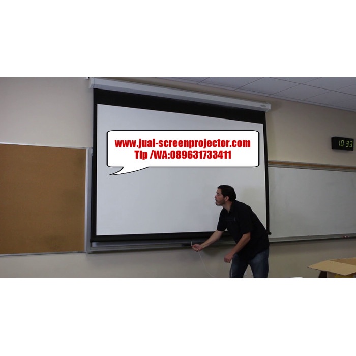 

[[JNT COD]] promo screen proyektor manual ukuran 178cm layar projector gantung