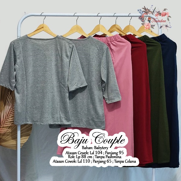 Baju Couple Pasangan Pria dan Wanita Polos Model Terbaru Termurah dan Terlaris Set Rok Kaos Couple Kasual Cewek Cowok