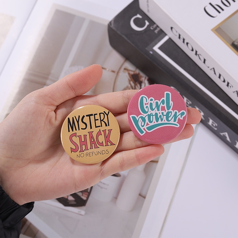 50gaya Tinplate Lapel Pin Coffee Her He Series Bros LOVE Badge Aksesoris Pakaian Hadiah Untuk Teman