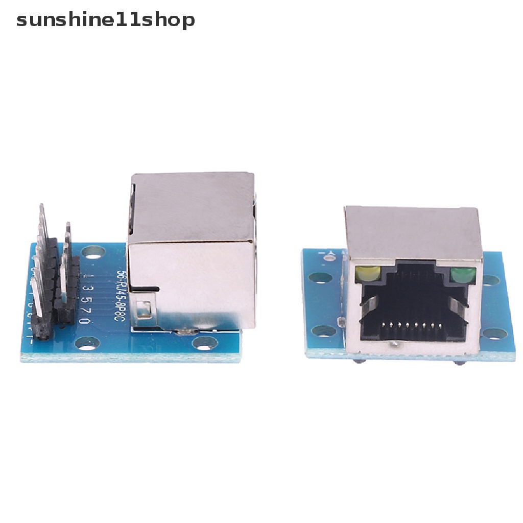 Sho RJ45 Network Port Adapter Kepala Kristal Female Socket Circuit Board Dengan Lampu N