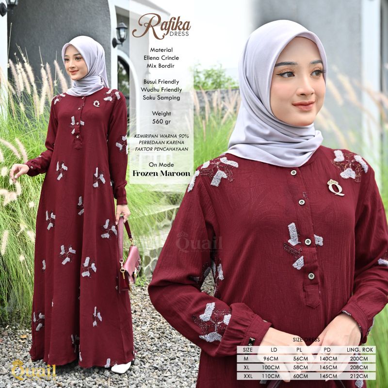 Dress Rafika Frozen Series ori Quail Hijab