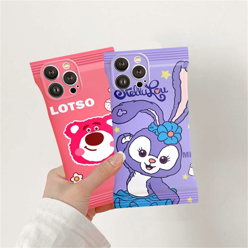 IPHONE Case Lucu Kompatibel Untuk Iphone11 13 12 14 Pro MAX iPhone7 8plus 6 6s Plus XR 14Plus XS MAX Kartun StellaLou Kelinci Dan Manyo Strawberry Bear Soft Candy Phone Case BY