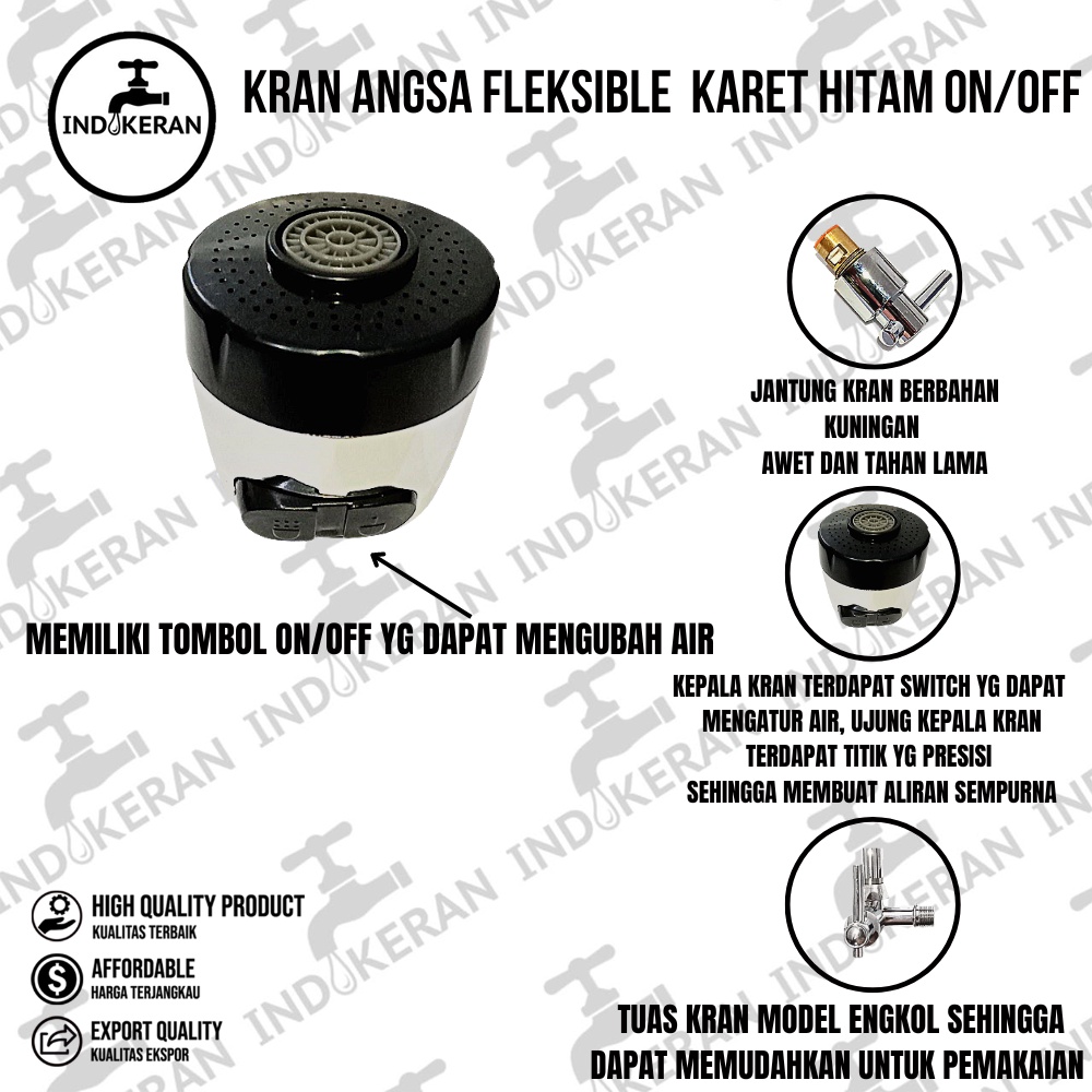INDOKERAN - Kran Angsa Karet Hitam Tongkat - High Quality