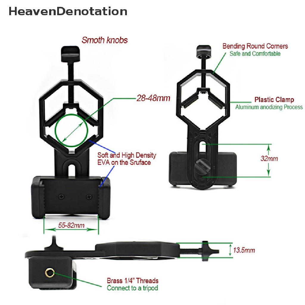 [HeavenDenotation] Universal Telescope Smart Phone Adapter Mount Untuk Scope Telescopi Photography HDV