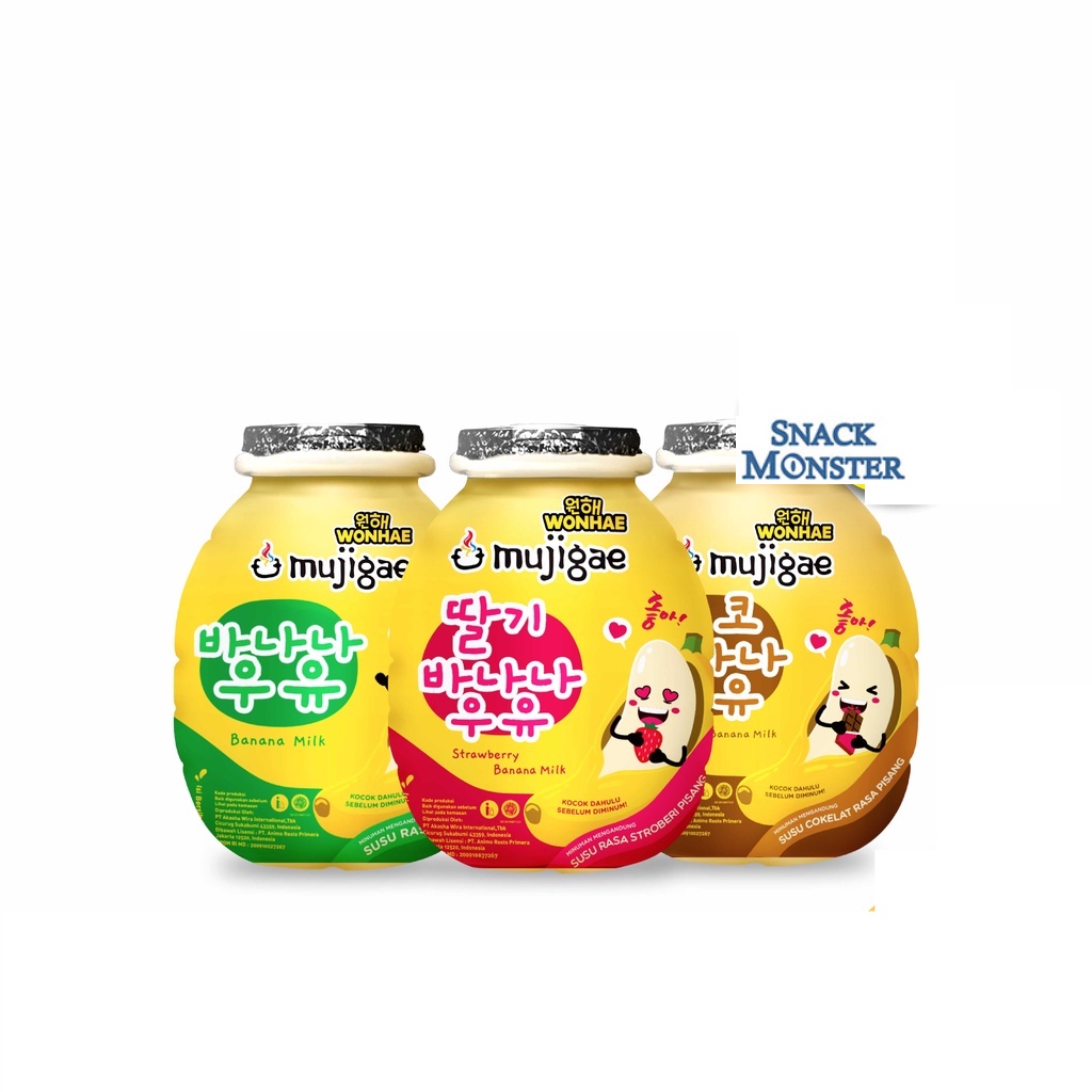 

Mujigae Banana Milk, Chocolate Banana, Strawberry - Netto 250 ml