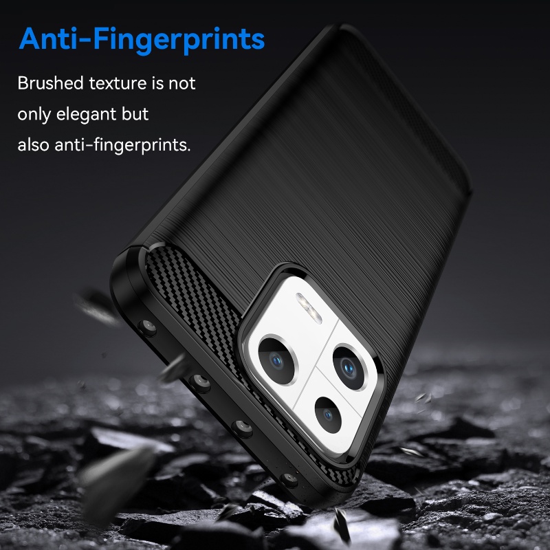 XIAOMI Casing TPU Lembut Tahan Guncangan Belakang Serat Karbon Untuk Xiaomi13 13Pro