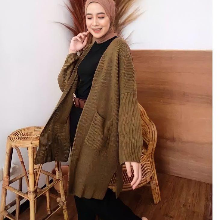 ➬ Cardigan Rajut Long Oversize Jumbo ➫