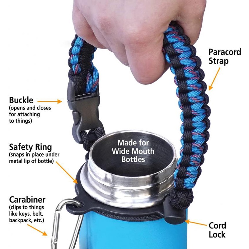 Aquaflask Aksesoris Hydroflask Tumbler Mulut Lebar Portable Handle Rope Boot Set Botol Air Tali Bahu Paracord Gagang Dengan Tali Survival