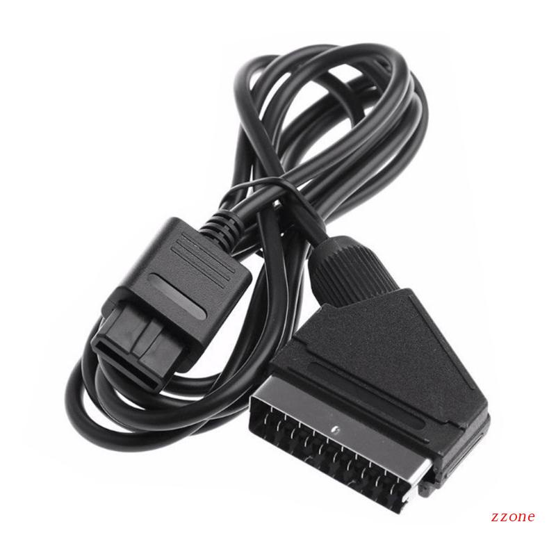Zzz SCART Kabel AV Universal Untuk N64 SNES SFC GC Konsol Game Aksesoris Gaming 1.8 meter 6Ft AV Connector Wire Cord Bl