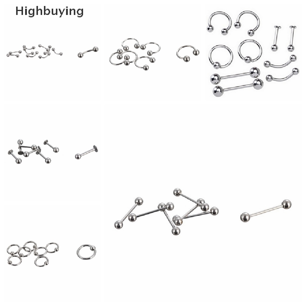 Hbid Perhiasan Tubuh Stainless Steel Alis Lidah Bar Labret Bibir Hidung Rings Glory