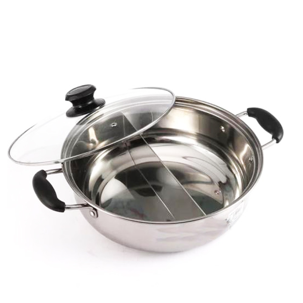 DM - Maxim Panci Shabu Shabu Suki Pan Hot Pot Sukiyaki 26 Cm Tutup Kaca Stainless steel