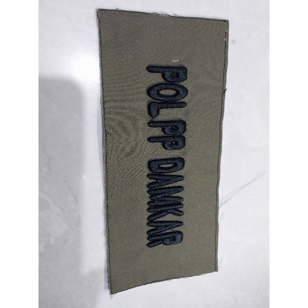 tulisan bordir POL PP DAMKAR timbul