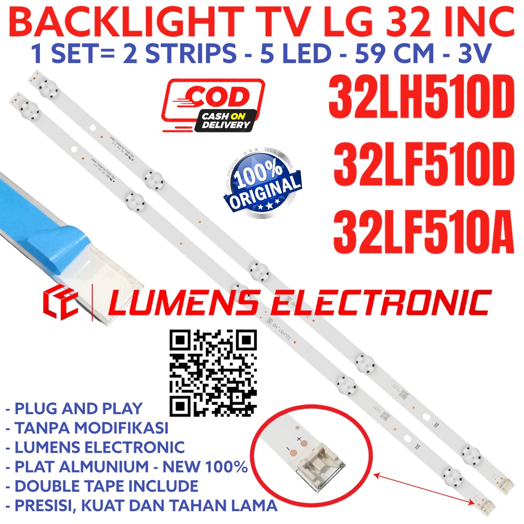 BACKLIGHT TV LED LG 32 INC 32LH510 32LF510 D A 32LH510D 32LF510D 32LF510A LAMPU BL LED 32LH 32LF 5K 
