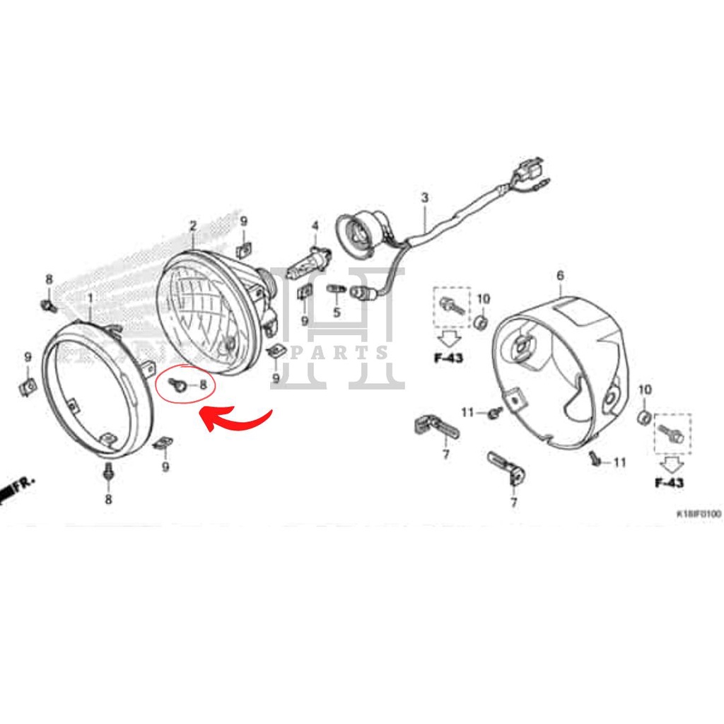 BAUT MUR BATOK LAMPU SCREW PAN 5X12 CB150 VERZA 150 90150-KCJ-660 ASLI ORIGINAL AHM HGP HONDA