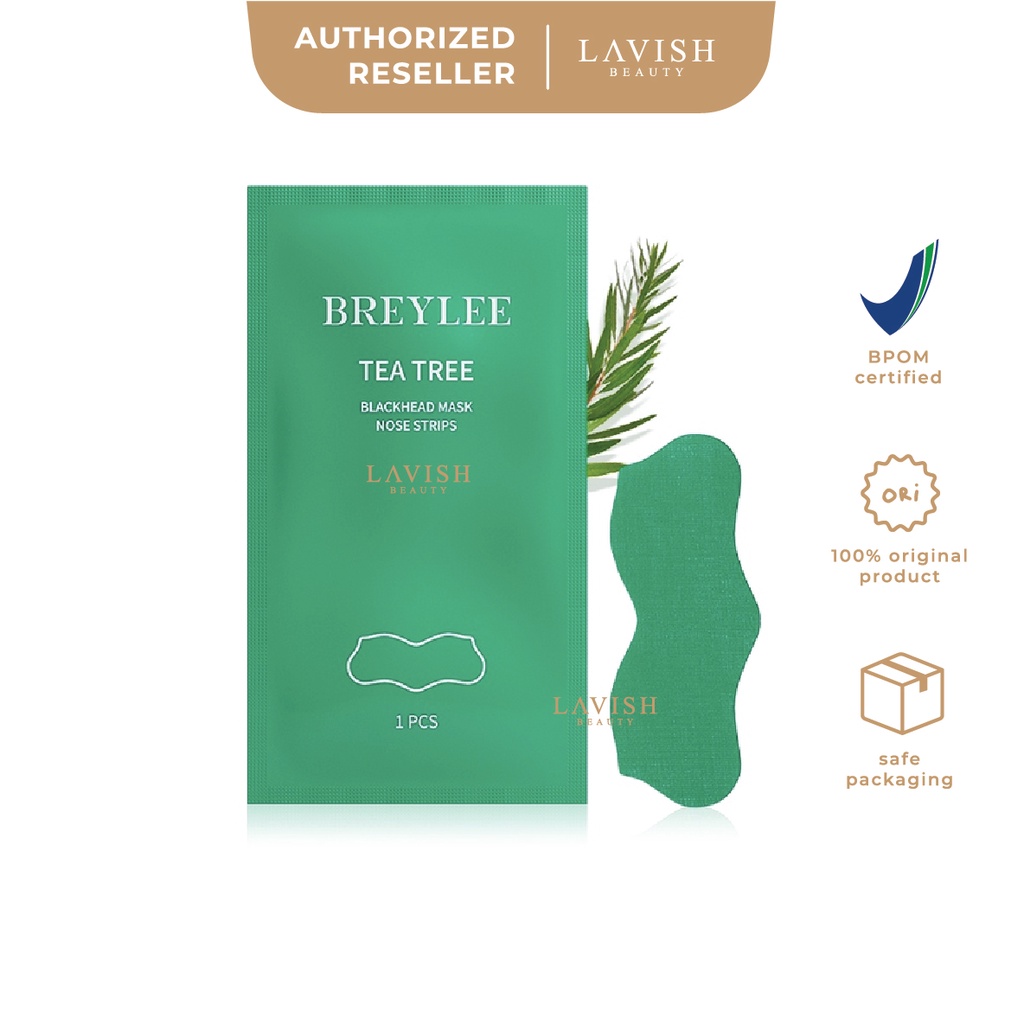 BREYLEE Tea Tree Blackhead Mask Nose Strips NEW PACKAGING (1strip)