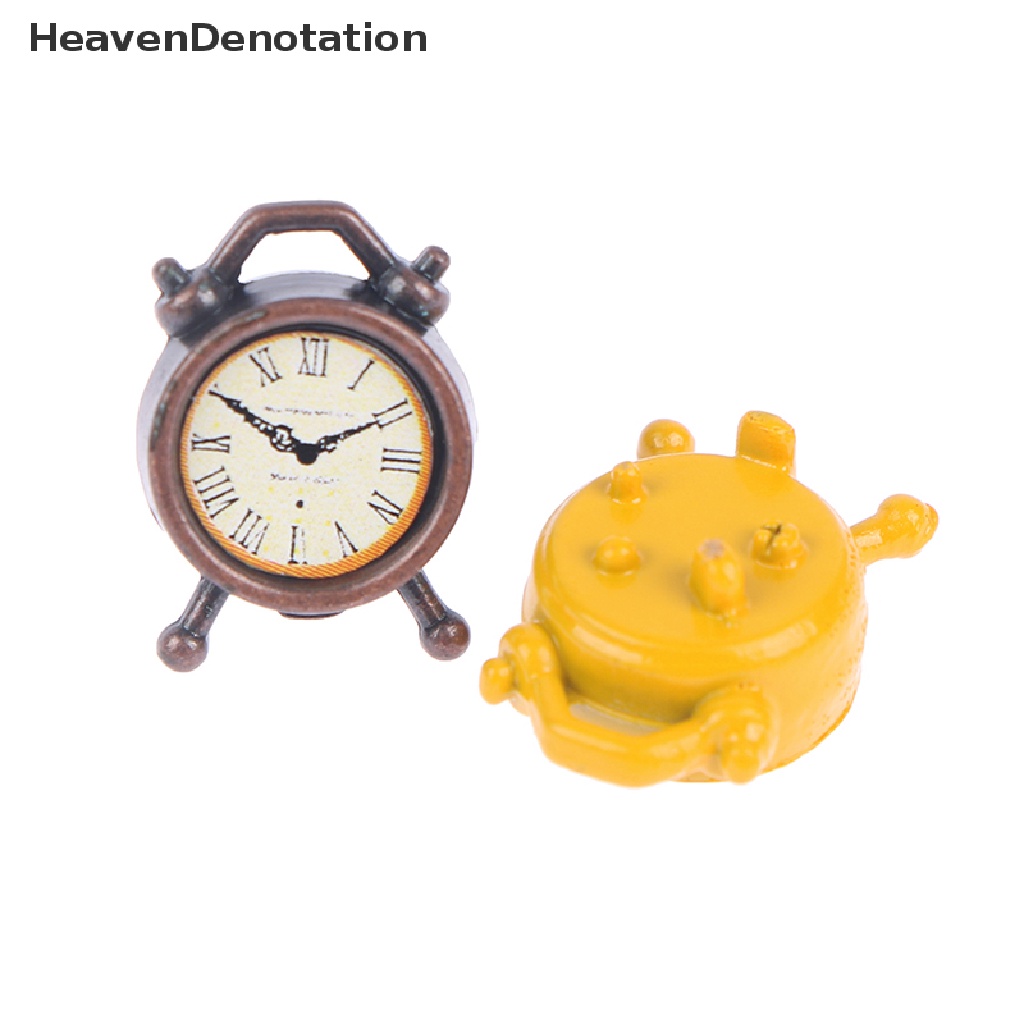 [HeavenDenotation] 1Pc 1: 12 Dollhouse Miniature Alarm Clock Model Doll Home Room Decoration Toy HDV