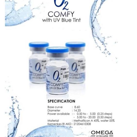 Softlens minus O2 Comfy bening/clear soflen soplen kontak lensa - 
