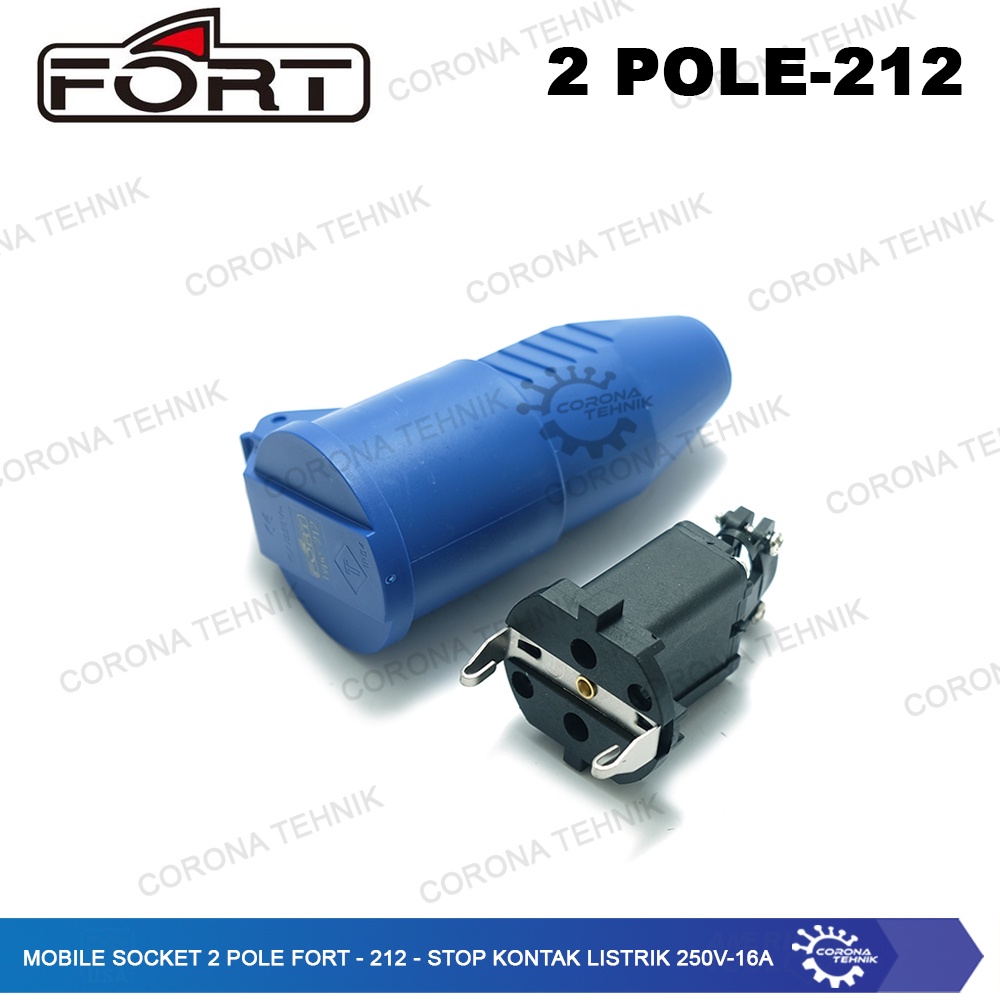 Mobile Socket 2 Pole FORT - 212 - Stop Kontak Listrik 250V - 16A