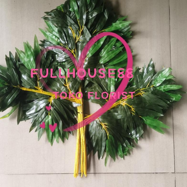 ☪ Daun Artificial / Daun Hias / Daun Plastik / Daun bambu kuning ♣