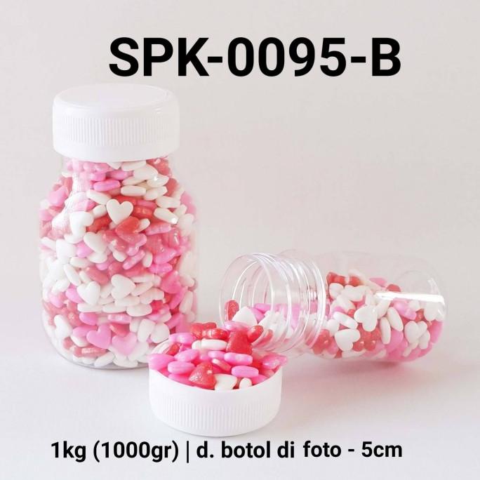 

SPK-0095-B Sprinkles sprinkle sprinkel 1kg 1 kg kilo hati merah pink