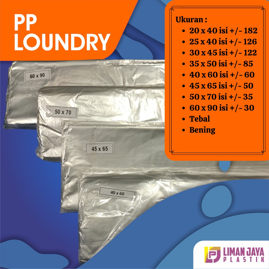 Lukchup_20 Plastik Pp Plastik Kantong Laundry Pp Bening Uk. 20X40 - 25X42 - 30X45 - 35X50 - 40X60 -