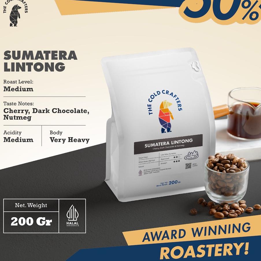 

✧ The Cold Crafters - Sumatera Lintong Arabica Grade 1 Biji Kopi Roasted Beans - BIJI KOPI 100gr/200gr/1kg ☆