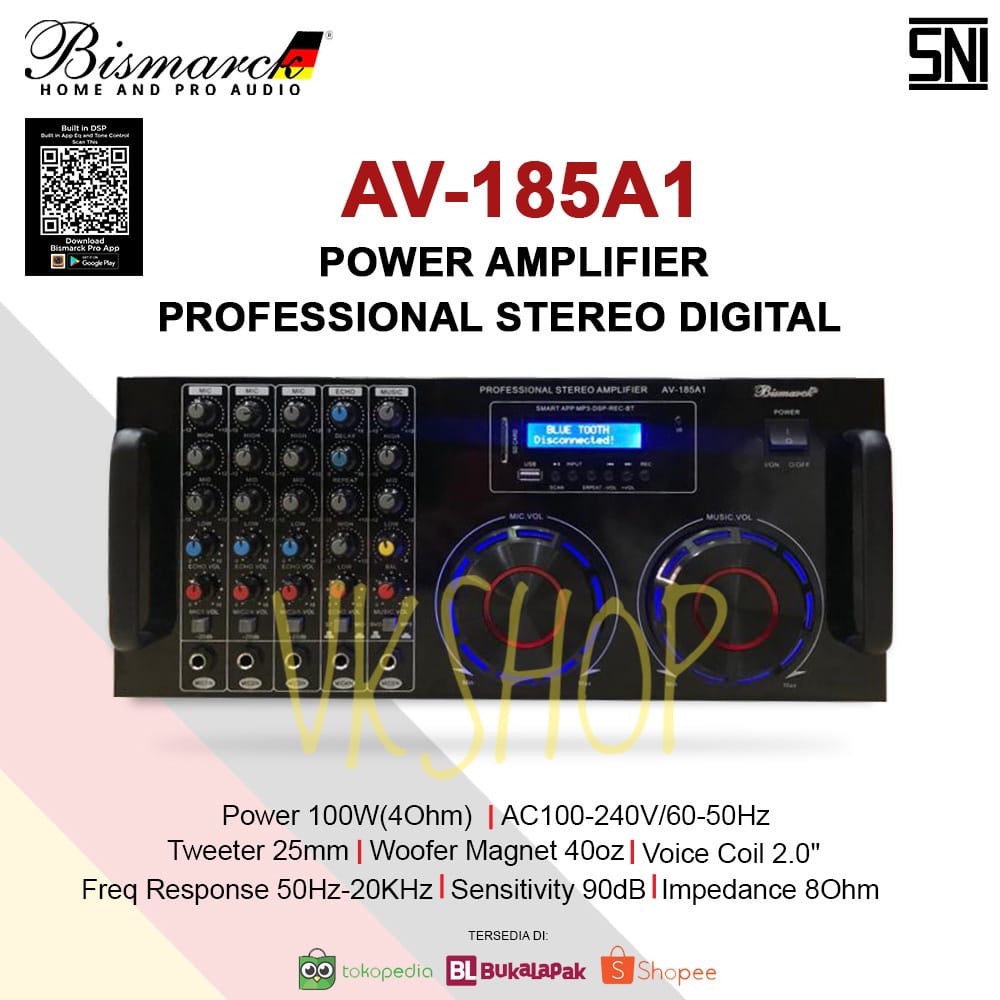 Amplifier Bismarck AV 185A1 Original Bluetooth With Bluetooth / USB / Bismarck AV185A1 /Bismarck AV-