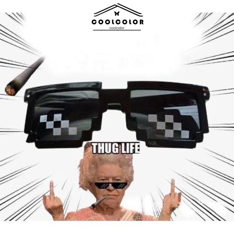 COD❤️Kacamata Hitam Mosaic Fashion Retro Gaya Sunglasses Untuk Pria Dan Wanita- cl