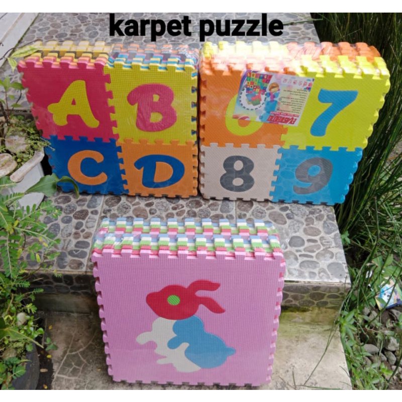 Karpet Puzzle 30×30 Evamat Hewan-Huruf-Angka/Karpet Lantai Edukatif