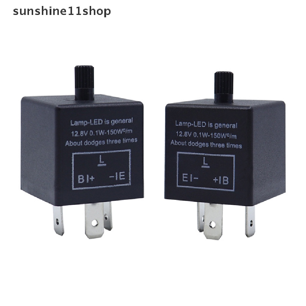 Sho 3pins Mobil Motor LED Flasher Relay 12V Universal Elektronik Adjustable Freauency Lampu Sein LED Blinker Flasher Relay N