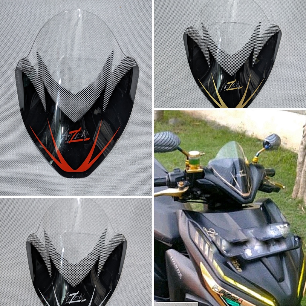 windshield Black Series vario 125 150 LED - visor motor