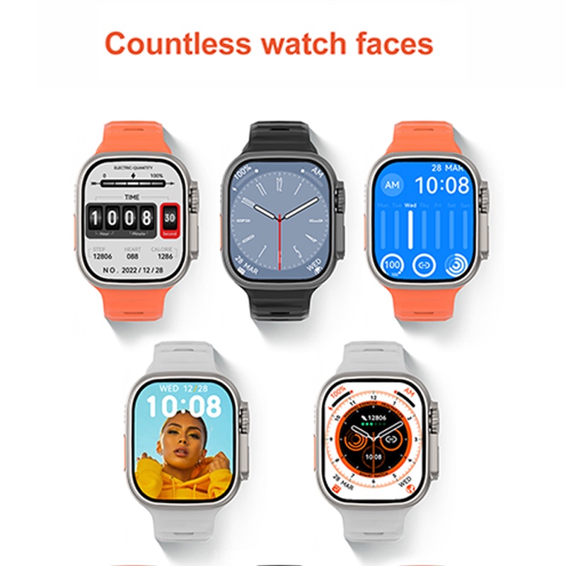 Garansi❤️DT8 Ultra TWS DT NO.1 49MM Smartwatch with 2.2&quot; Infinity Display GPS/NFC Full Screen Wireless Charging