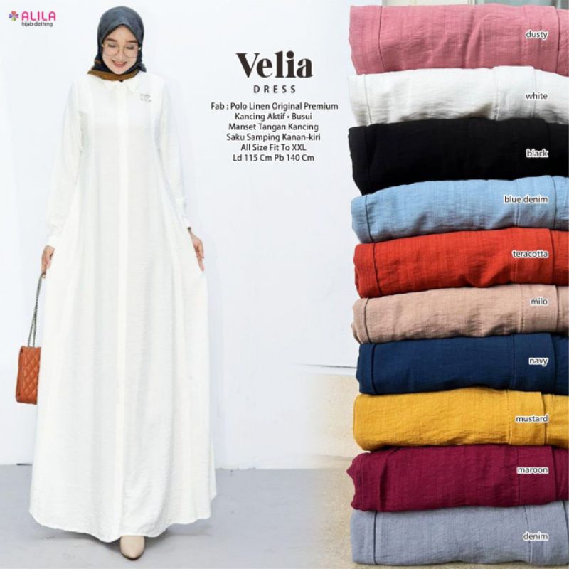 VELIA DRESS ORI ALILA | Dress Polo Linen Original Premium