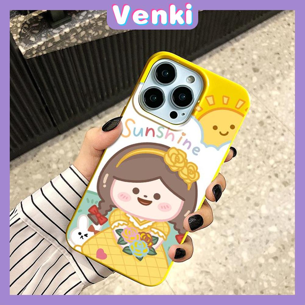 iPhone Case Soft TPU Glossy Yellow Candy Case Cute Sunshine Girl Camera Protection Shockproof For iPhone 14 13 12 11 Pro Max 7 8 Plus X XR