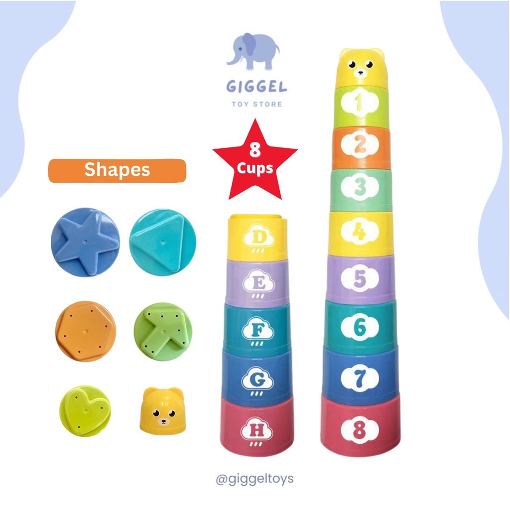 [ Giggel ] Stacking Cup Toys Import / Mainan Anak Susun Gelas Warna Warni / Mainan Edukasi Anak