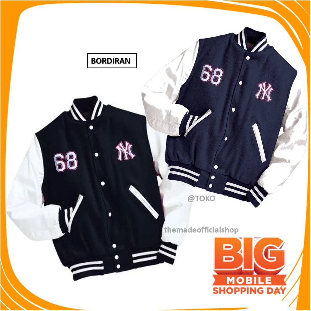 JAKET FASHION PRIA CASUAL BEST KEKINIAN BGT/ Jaket Baseball NY Motif Bordir Original / Jaket Basebal