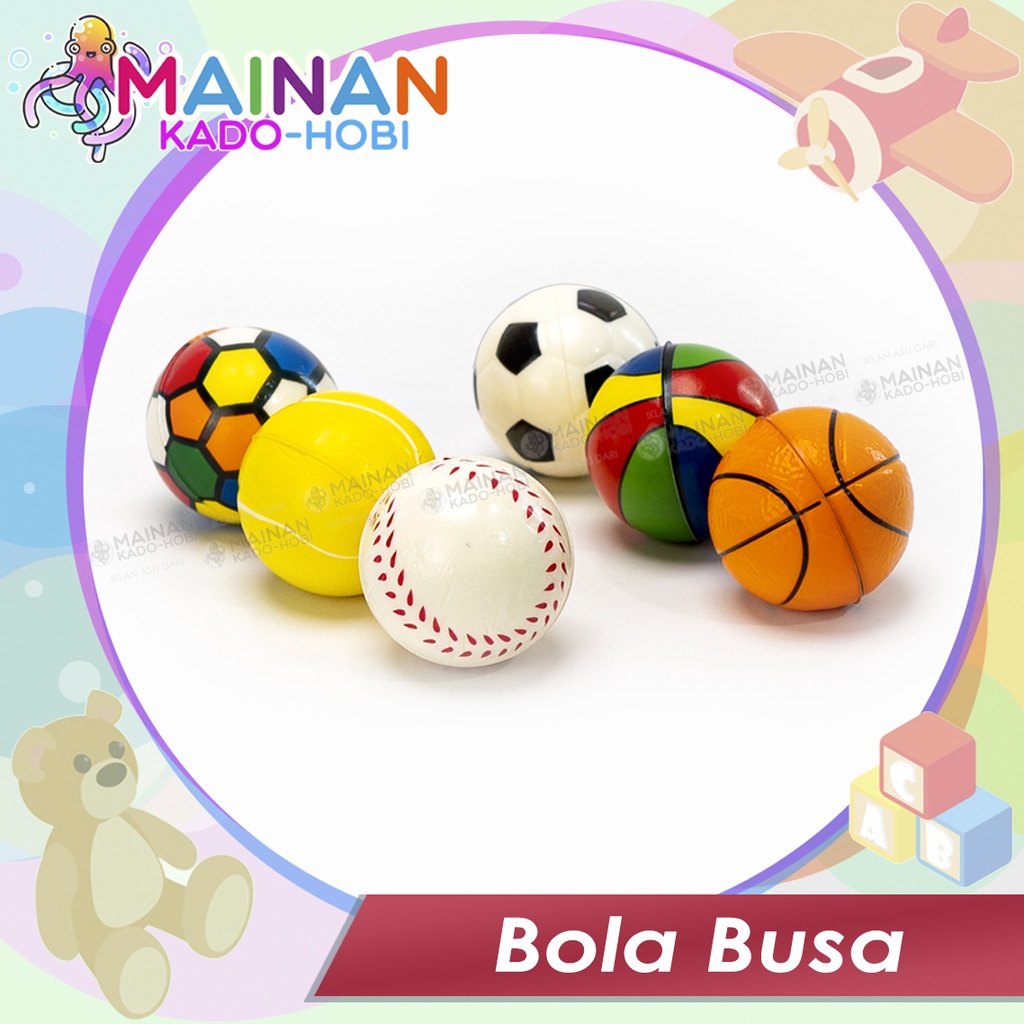HOBI HADIAH MAINAN ANAK SQUISHY TEPUK LEMPAR BOLA BUSA KARET FOAM